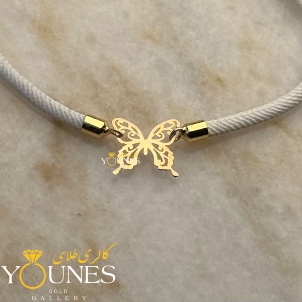 دستبند پروانه هنری طلا لیزری